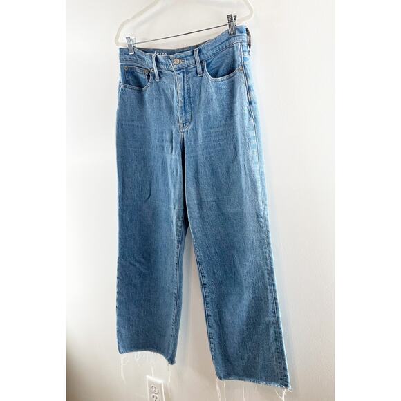 J. Crew Slim High Rise Wide Leg Jeans Light Indigo Wash Blue 30 / 10 - Picture 8 of 10